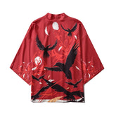 Haori | corbeaux sur rouge Rouge