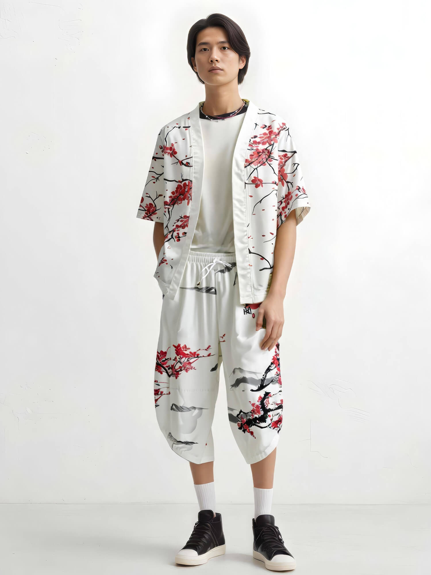 Pantalon Japonais Homme Fleurs Sérénité