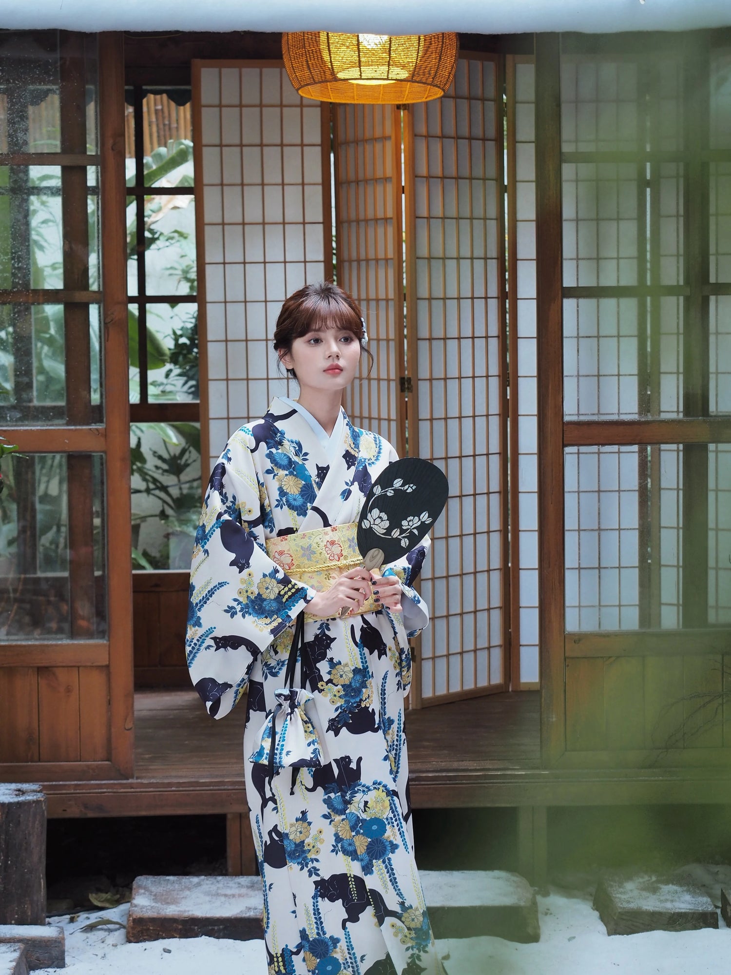 Kimono Japonais Neko Hanami