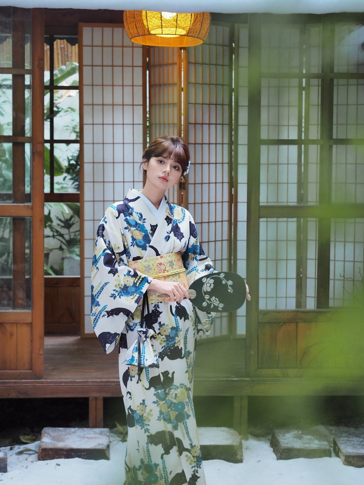 Kimono Japonais Neko Hanami