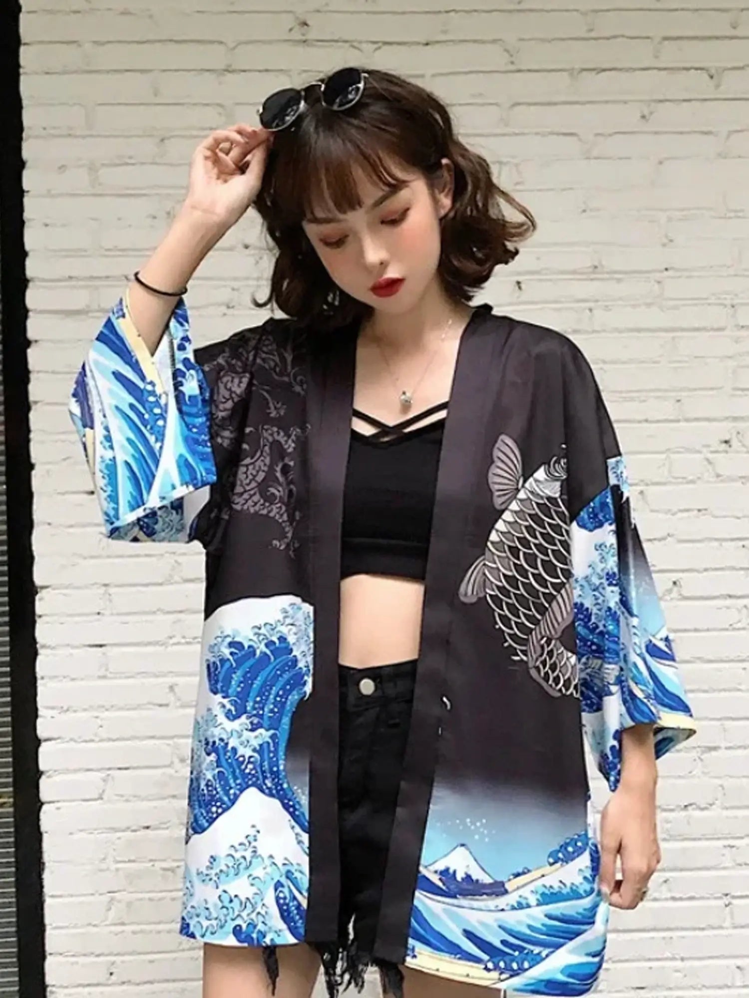 Veste kimono Koiwave
