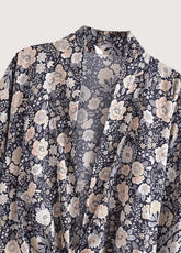 kimono court bohème gris et rose