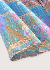 kimono floral bleu et rose