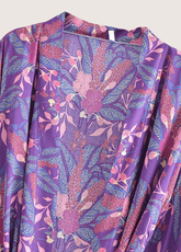 kimono fuchsia à fleurs pour la plage