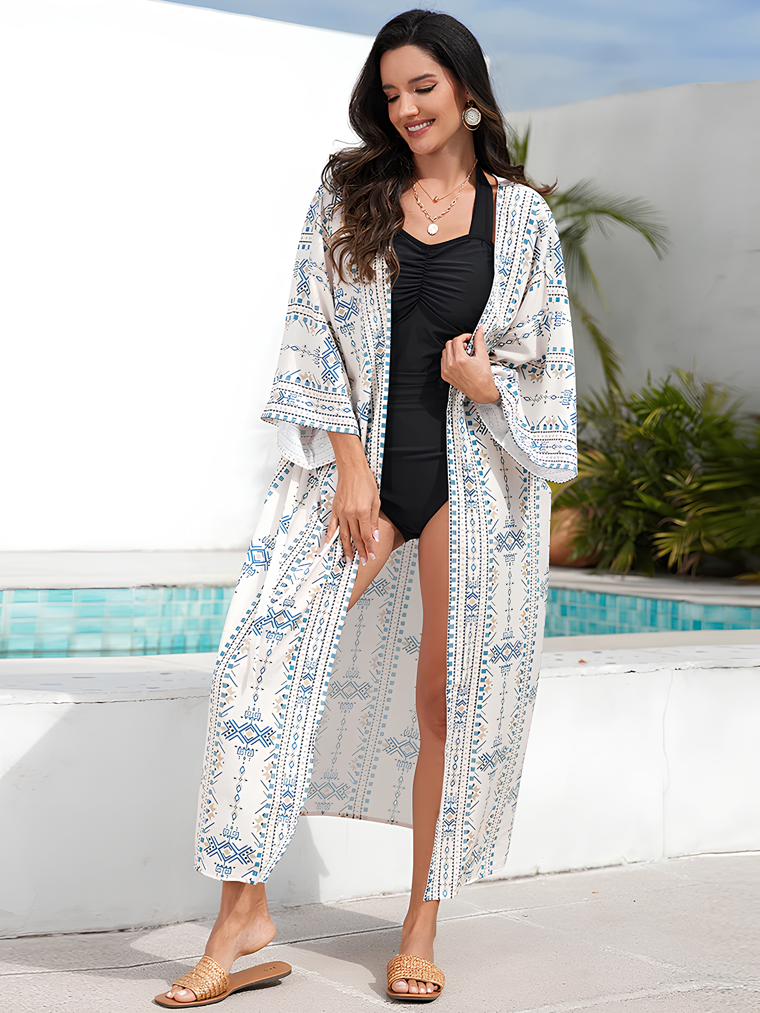 vĂŞtements boho chic kimono long