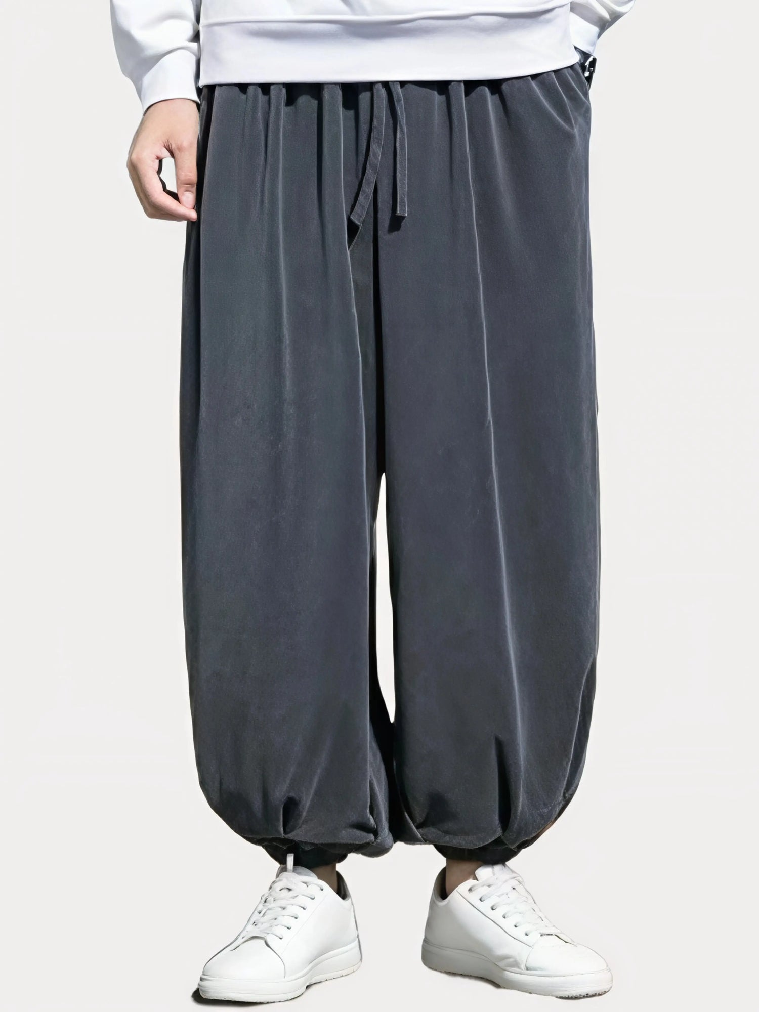 pantalon japonais homme Kurozen gris ample style hakama moderne