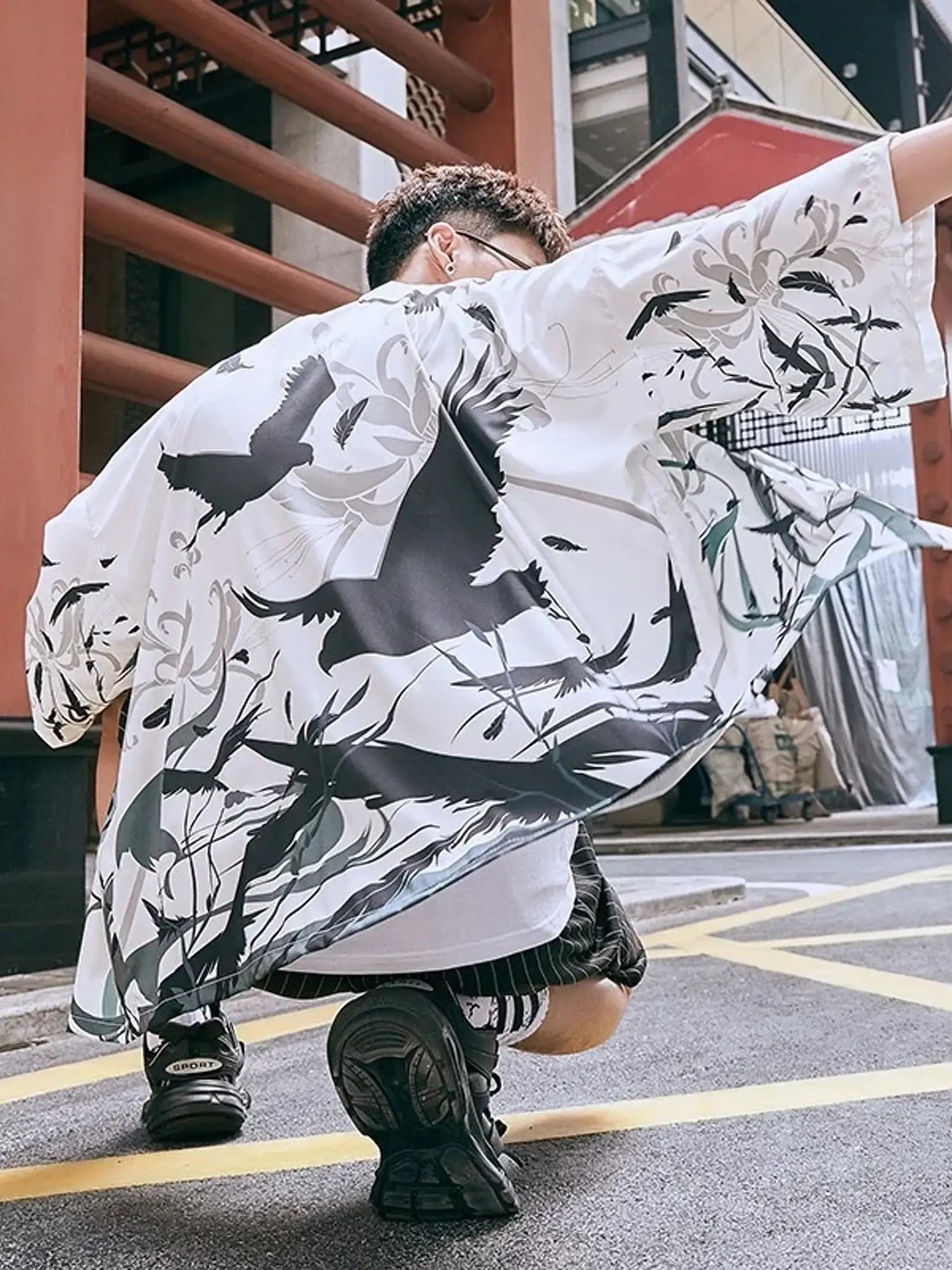 kimono léger style corbeau