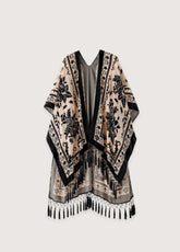 veste kimono crème et noire