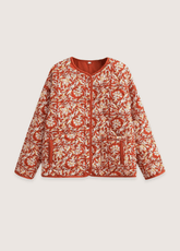 Veste Kimono Matelassée Floral Terracotta