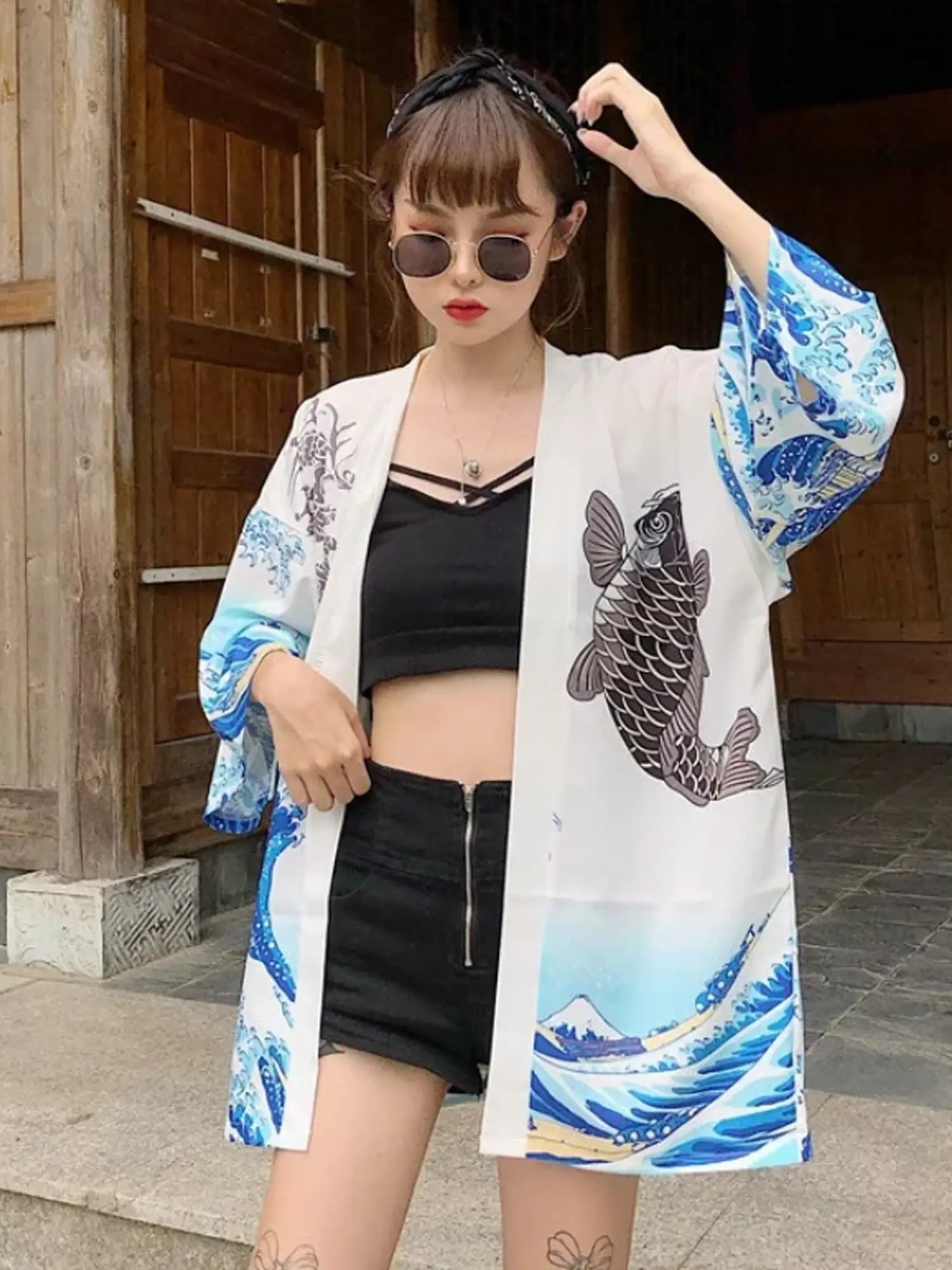 Veste kimono Koiwave
