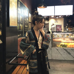 kimono vintage pour femme avec motifs floraux