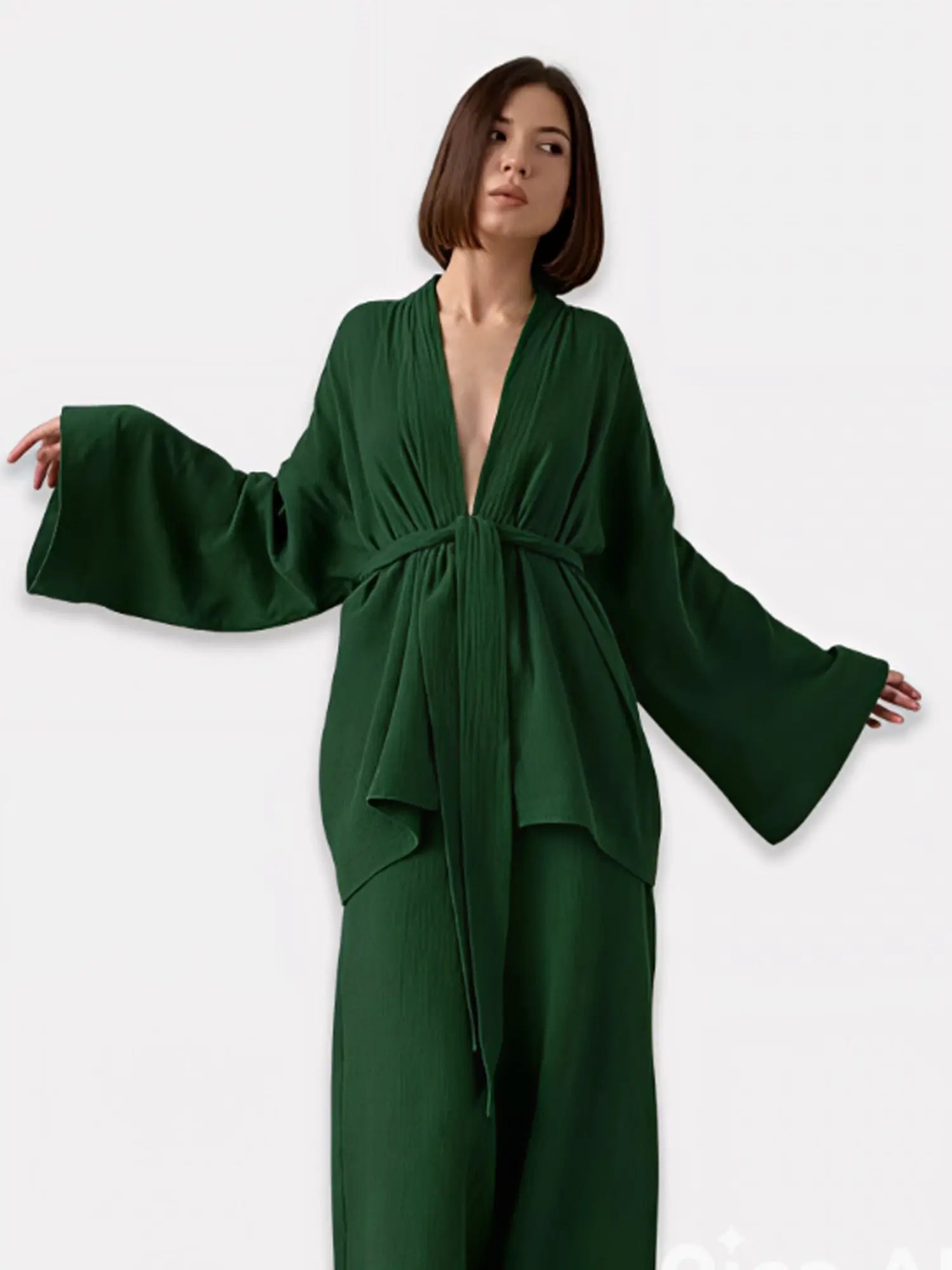 Ensemble Kimono Femme Forêt Verte