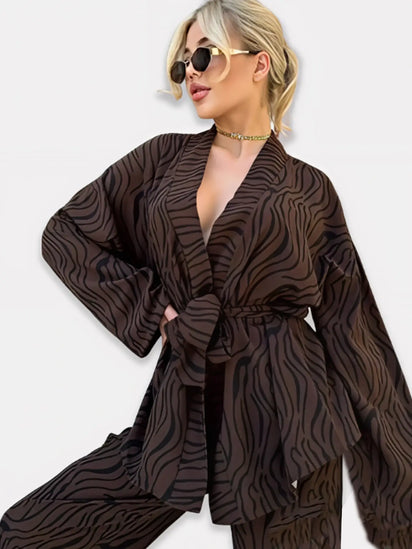 Ensemble Kimono Femme Élégance Zébrée
