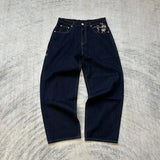 Pantalon Baggy Japonais Brodé Sakura