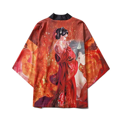Haori | geisha au couchant Orange