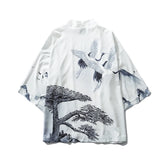 Haori | grues et pins Blanc