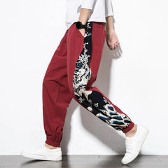 pantalon inspiré du Japon dragons
