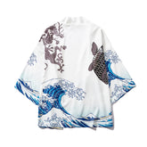Haori | carpe et vague Blanc