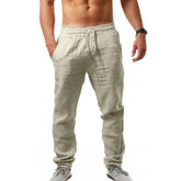 pantalon en lin taille élastique pour homme