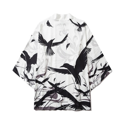 Haori | vol de corbeaux blanc Blanc