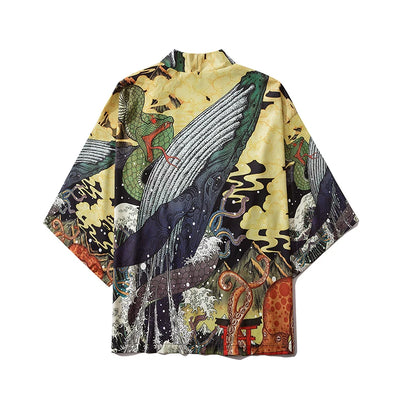 Haori | grue au paysage doré Doré