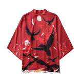 Haori | corbeaux sur rouge Rouge
