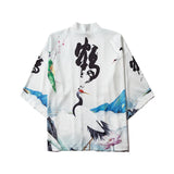 Haori | calligraphie tsuru Blanc