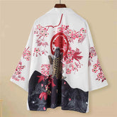 Haori | carpe et cerisiers Blanc