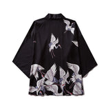 Haori | grues et pins Noir