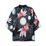Haori | carpes et pleine lune Noir