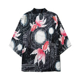 Haori | carpes et pleine lune Noir