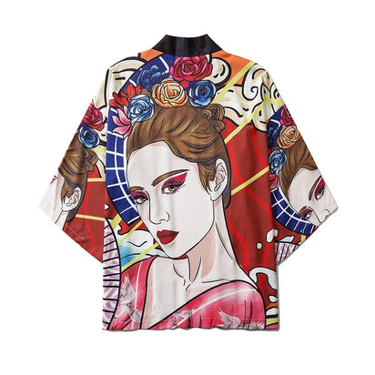 Haori | geisha au collier Rouge