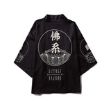 Haori | calligraphie bouddhiste Noir