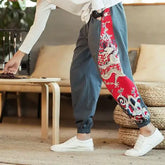 Pantalon Japonais À Motif Dragon