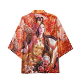 Haori | geisha à l'éventail Orange
