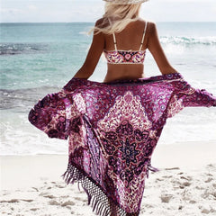 kimono de plage avec franges élégantes