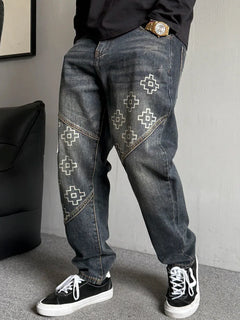 jean style patchwork japonais hip hop