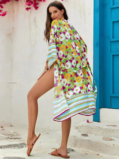 kimono de plage femme élégant fleuri