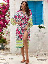 Kimono de plage fleuri