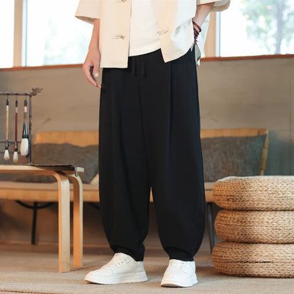 Pantalon Japonais Décontracté En Coton