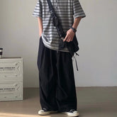 pantalon japonais à jambes larges décontracté