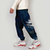 Pantalon Décontracté Japonais Avec Motif De Grues