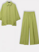 Ensemble femme chic vert pistache