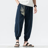 pantalon japonais tendance à taille élastique
