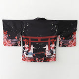 Haori | renards du torii Noir, dos