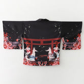 Haori | renards du torii Noir, dos
