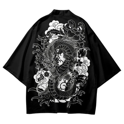 Haori | dragon blanc à l'encre