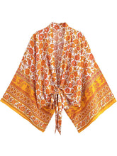 Kimono court de plage | cachemire Orange