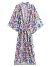 Kimono long de plage | paon beige Beige