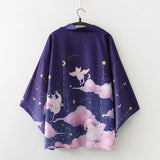 Haori | chats et constellations Violet, dos
